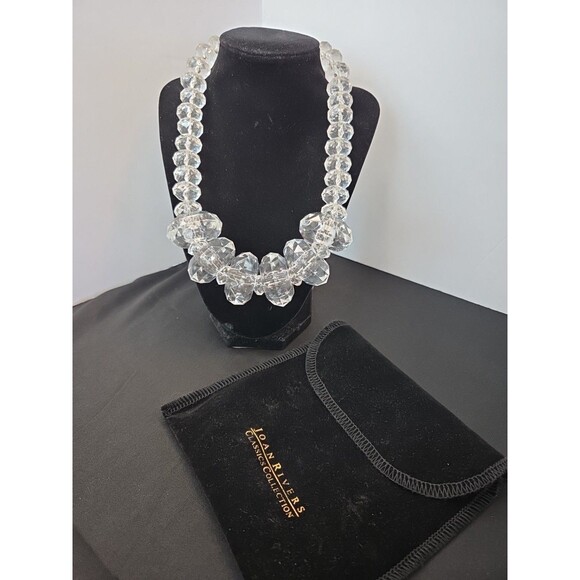 Vintage Joan Rivers Classics Collt Chunky Faceted Lucite Bead Statement Necklace - Picture 2 of 8